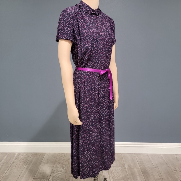 Vtg Jane Schaffhausen Belle France midi dress M/L - Picture 5 of 10